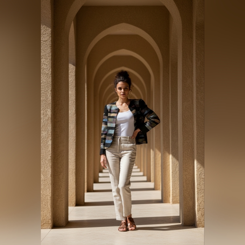 Vintage Happy Dance Southwestern Black Women's Jacket Sz.M